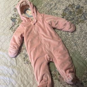 9 M Carter’s Pink full body baby kitten winter coat